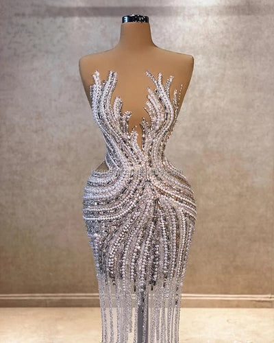 Multi Wear Rhinestone Wedding Gown Maxi Dress