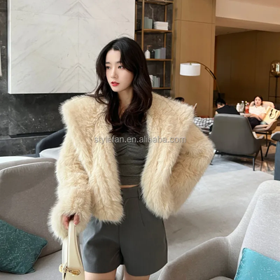 Cropped Faux Fur Mink Jacket