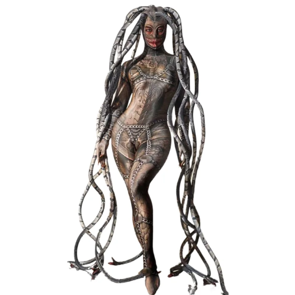 Octopus Monster Costume – Creepy Halloween Mask With Bioluminescent Tentacles-(Ready to Ship)
