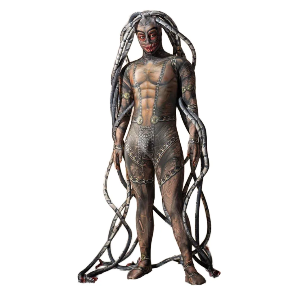 Octopus Monster Costume – Creepy Halloween Mask With Bioluminescent Tentacles-(Ready to Ship)