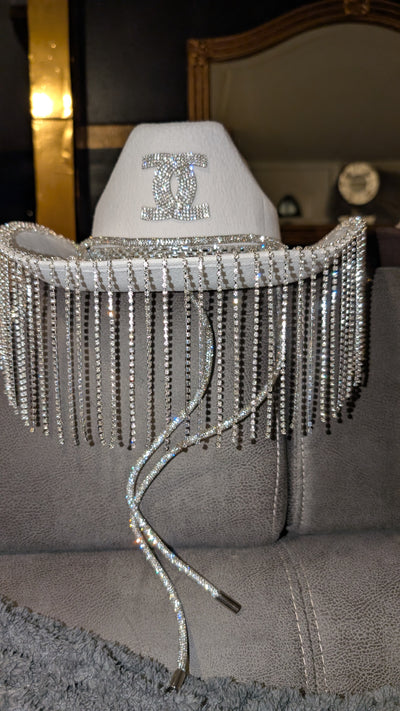 Custom Fringe Rhinestone Western Cowboy Hat (Ready to Ship)