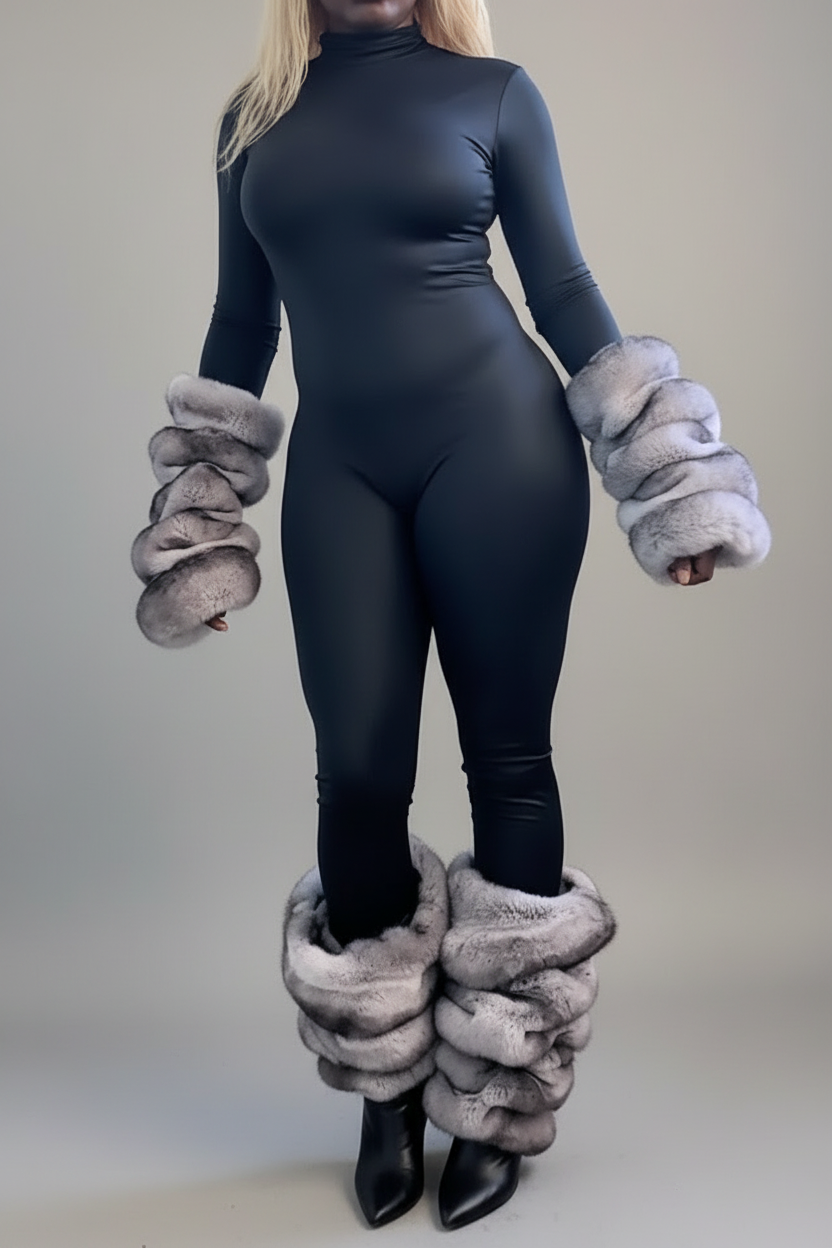 Faux Fur Leg Warmers - Luxury Chinchilla Fur Boot Covers | Custom Winter Accessories