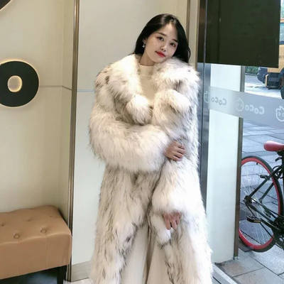 Ruffle Faux Long Fur Jacket