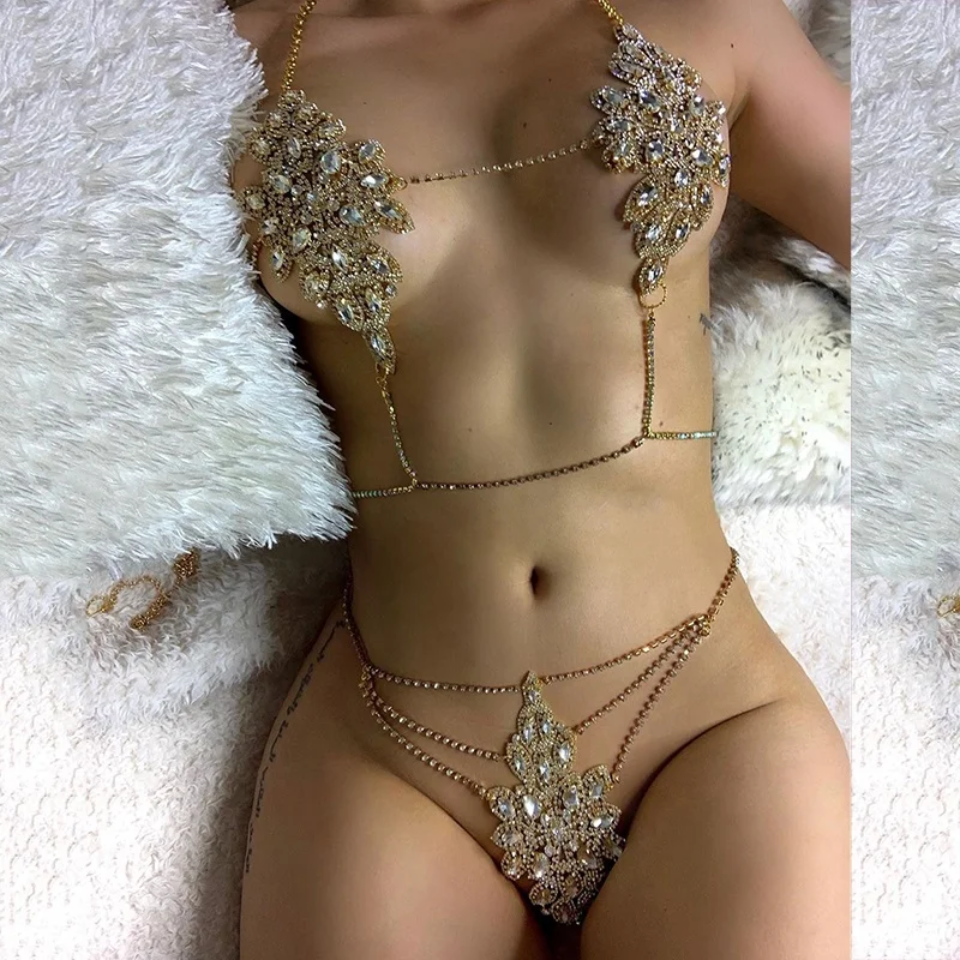 Rhinestone Bra Set Body Jewelry 2- Prima Dons and Donnas (Ready to Ship)