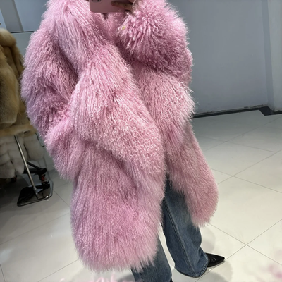 Over Sized Mongolian Sheep Lamb fur Fur Coat- Prima Dons and Donnas