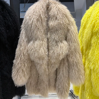 Over Sized Mongolian Sheep Lamb fur Fur Coat- Prima Dons and Donnas
