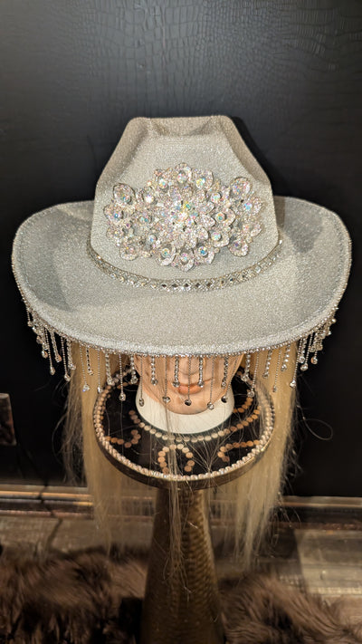 Custom Fringe Rhinestone Western Cowboy Hat (Ready to Ship) 5