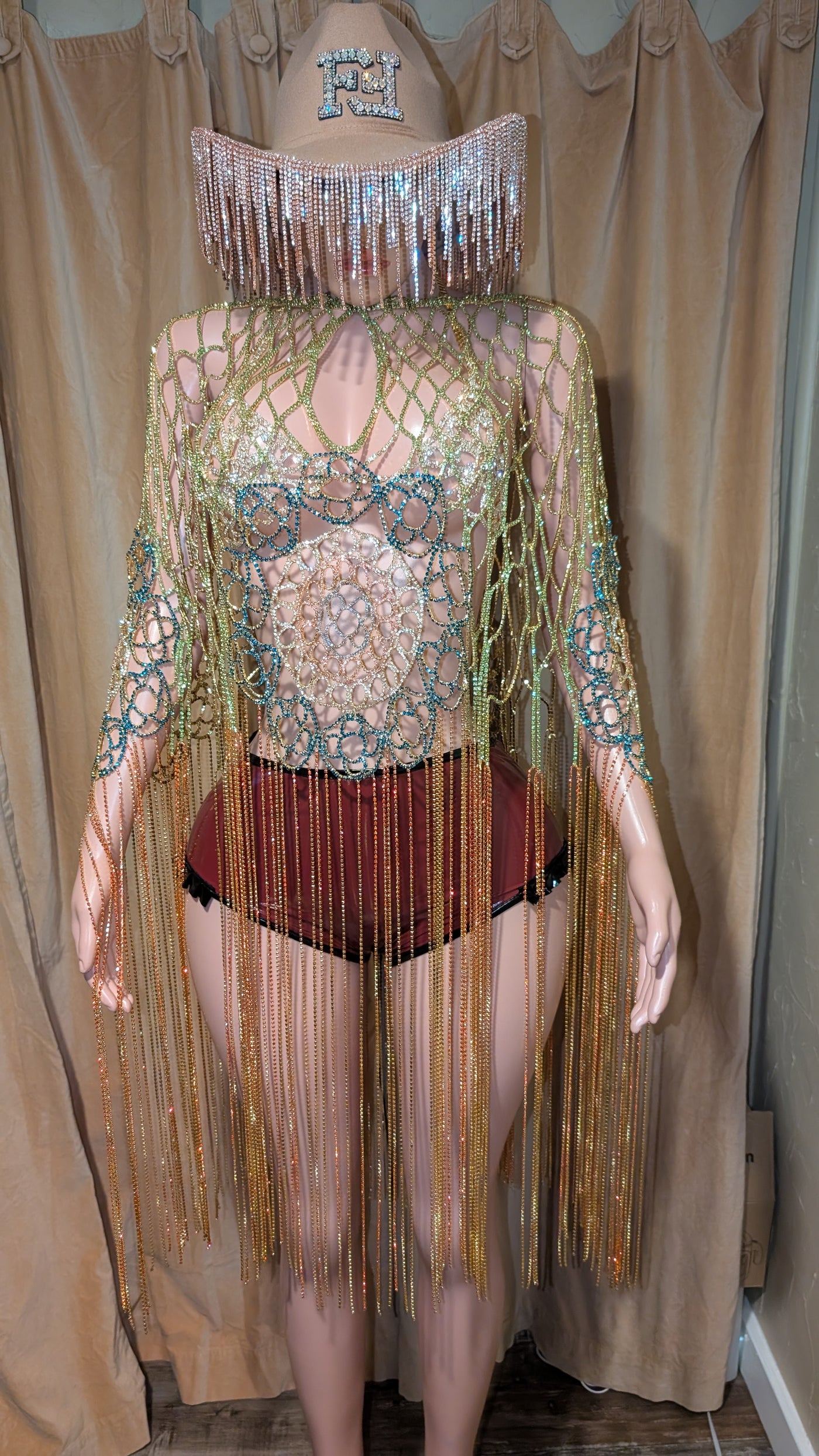 Crystal stones Tassels Dress