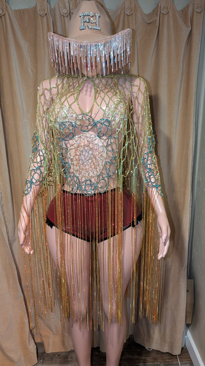 Crystal stones Tassels Dress