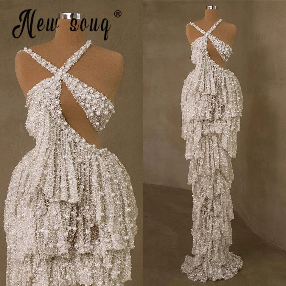 Luxury Pearl Crystal Maxi Dress 2