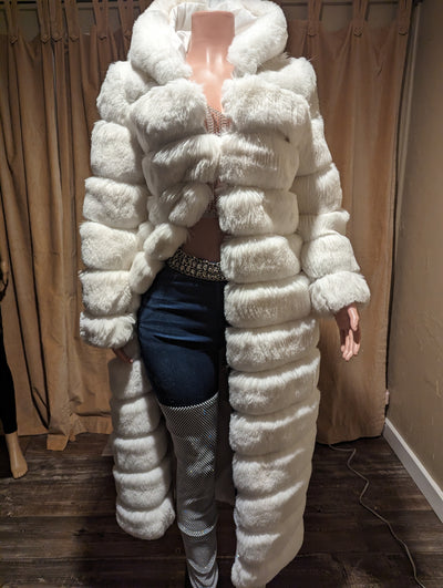 Chinchilla Crop Mid Or Full Length Fluffy Faux Jacket
