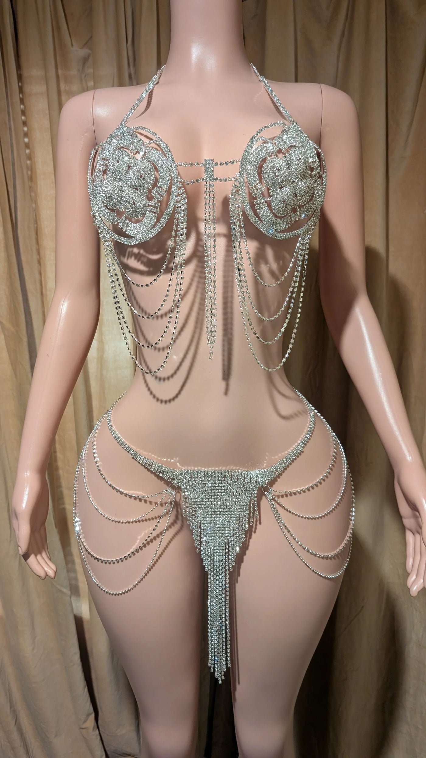 Rhinestone Bra Set Body Jewelry- Prima Dons and Donnas (Ready to Ship)