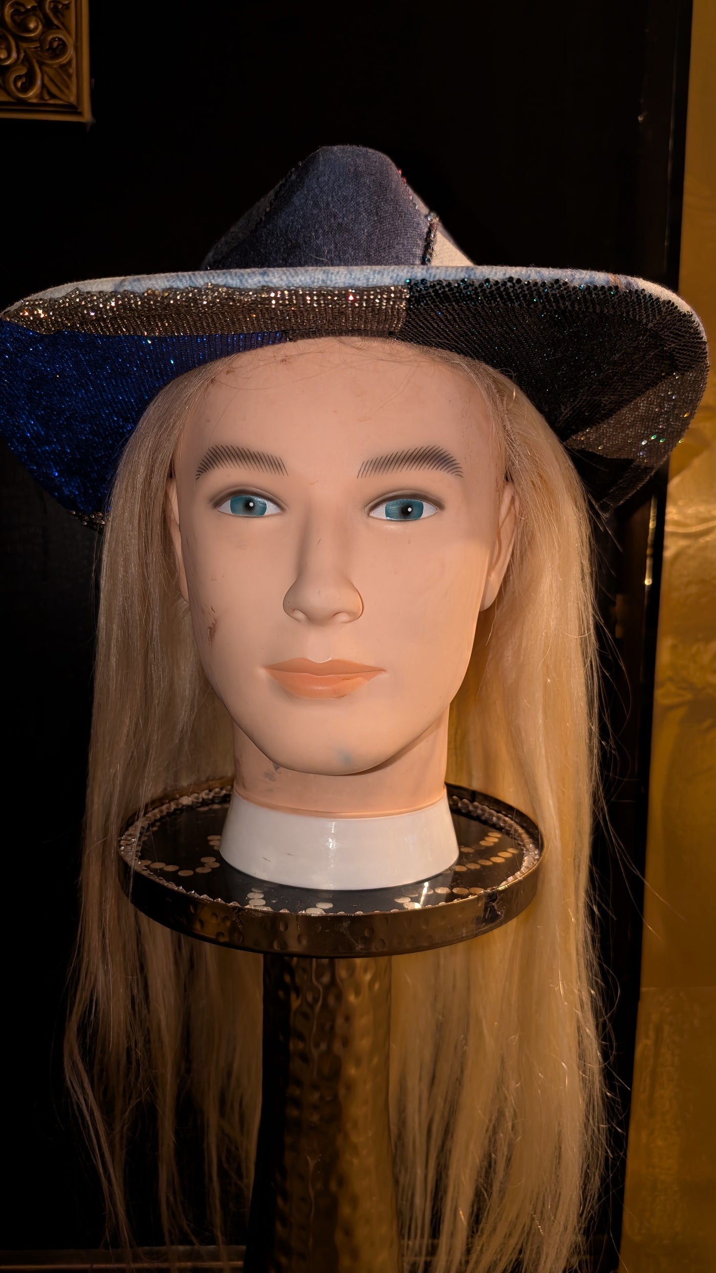 Custom Denim Print Rhinestone Western Cowboy Hat 3(Ready to Ship)