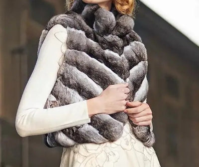 Faux Fur Chinchilla Vest - By Prima DND