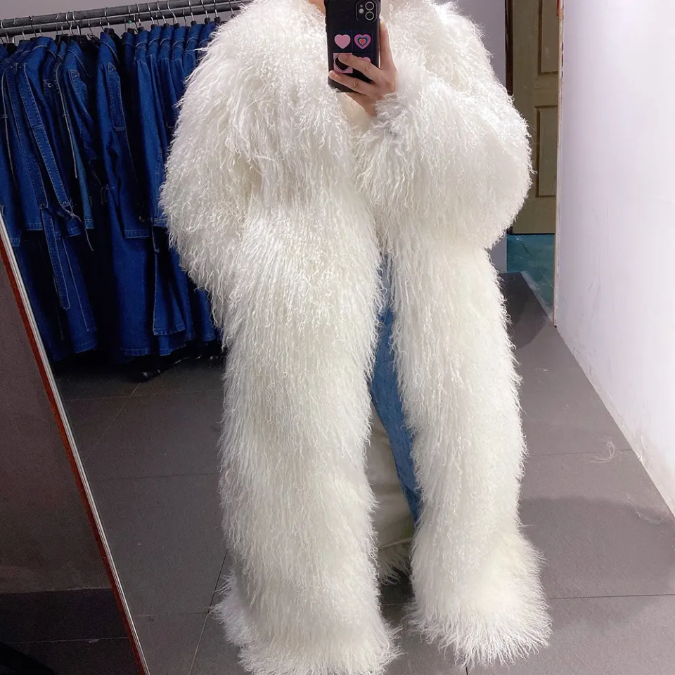 Crop or Full-Length Mongolian Fur Coat