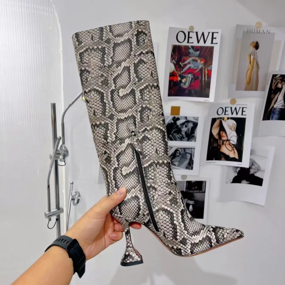 Faux Snake Thigh Boots 2