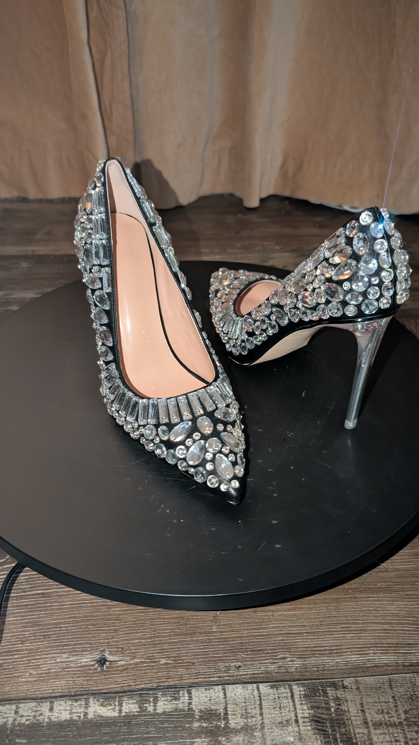 Pumps Rhinestone Studded Heel 2