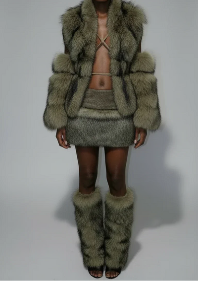 Faux Fur Halter Top- Prima Dons and Donnas