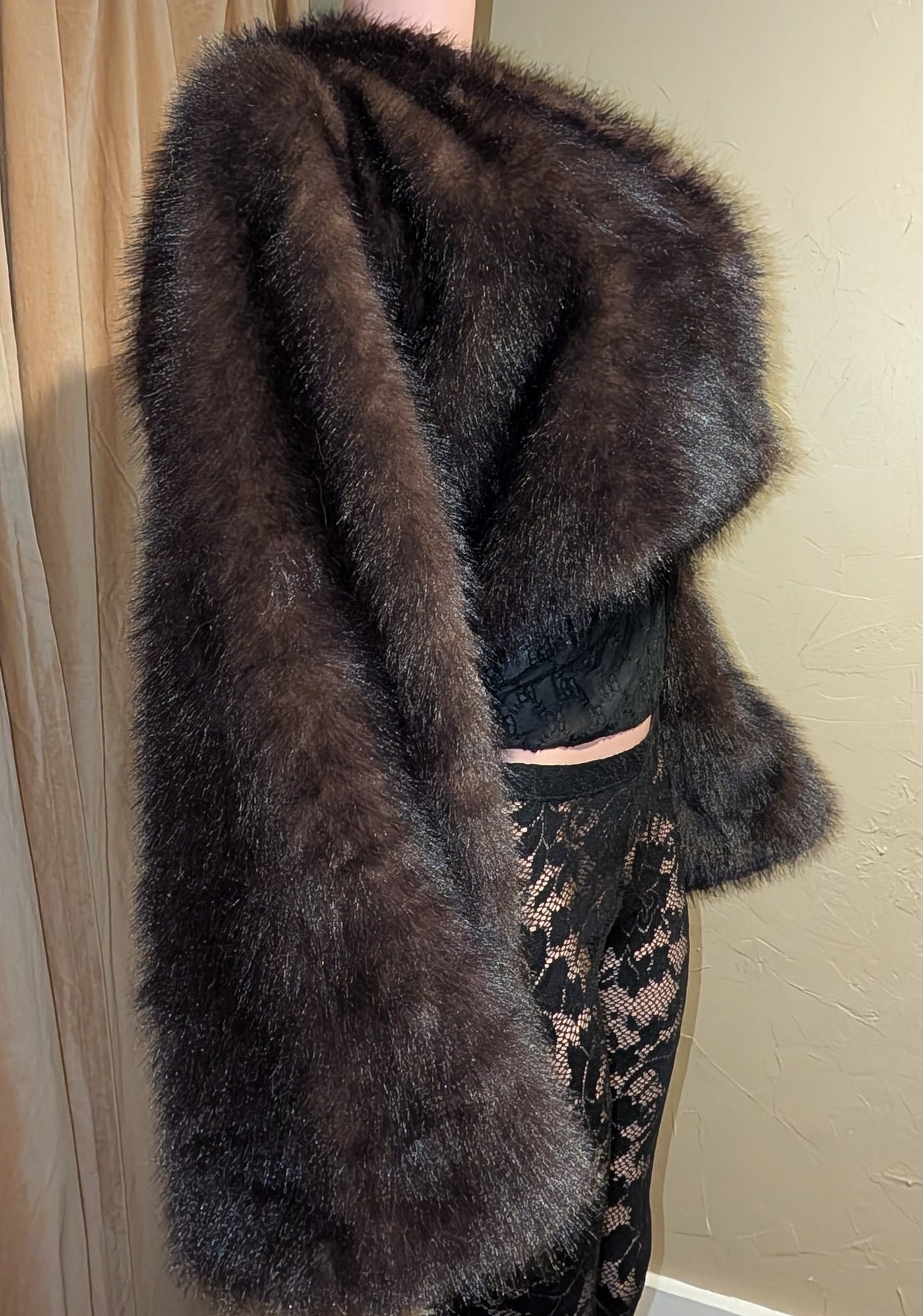 Cropped Faux Big Sleeve Fur Mink Coat Jacket- By Prima DND
