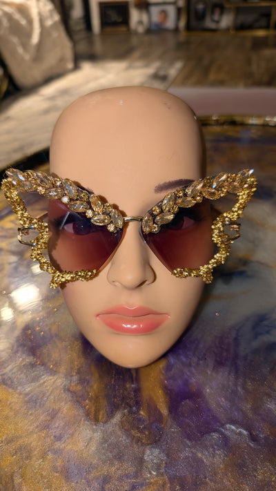 Crystal Frame Rhinestone Sun Glasses 3- Prima Dons and Donnas