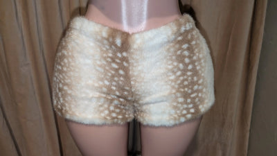Deer Print Faux Fur Winter Mini Skorts- By Prima DND