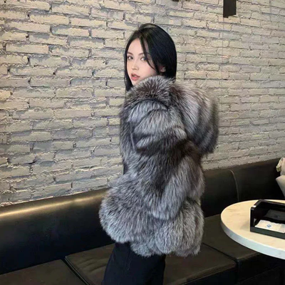 Luxury Hip Length Faux Fur Jacket