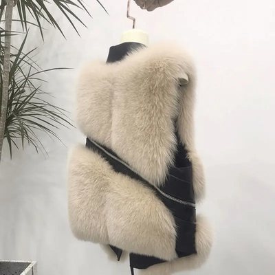 Faux Fur Vest w/Zipper Detail- By Prima DND