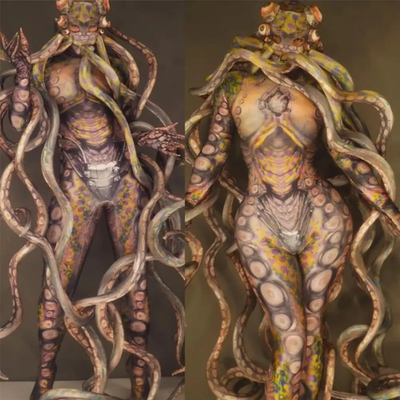 Octopus Monster Costume – Realistic Mask, Flowing Tentacles | Halloween Party Wear-(Ready to Ship)