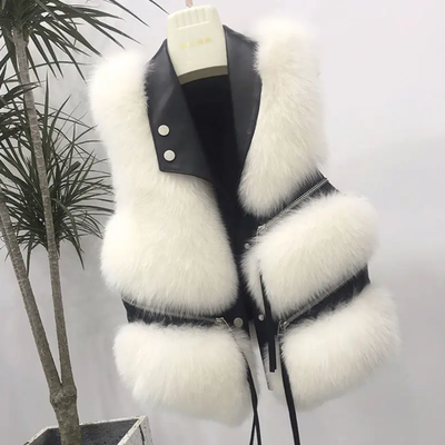Faux Fur Vest w/Zipper Detail- By Prima DND