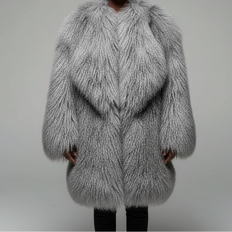 Over Sized Mongolian Sheep Lamb Fur Coat- By Prima DND