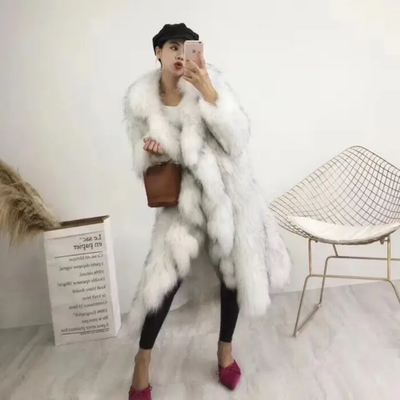 Ruffle Faux Long Fur Jacket