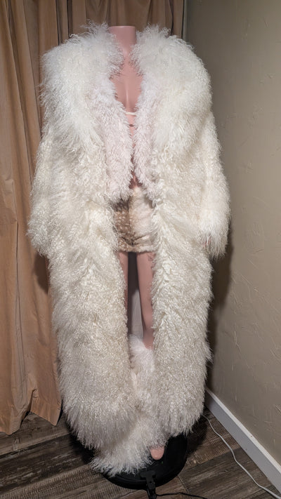 Custom Made Extra Fluffy Mongolian Crop Mid or Full-Length Sheep Lamb Fur Coat- By Prima DND