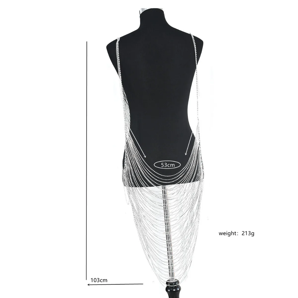 Maxi Rhinestones Plunge Strings Dress (Ready to Ship)