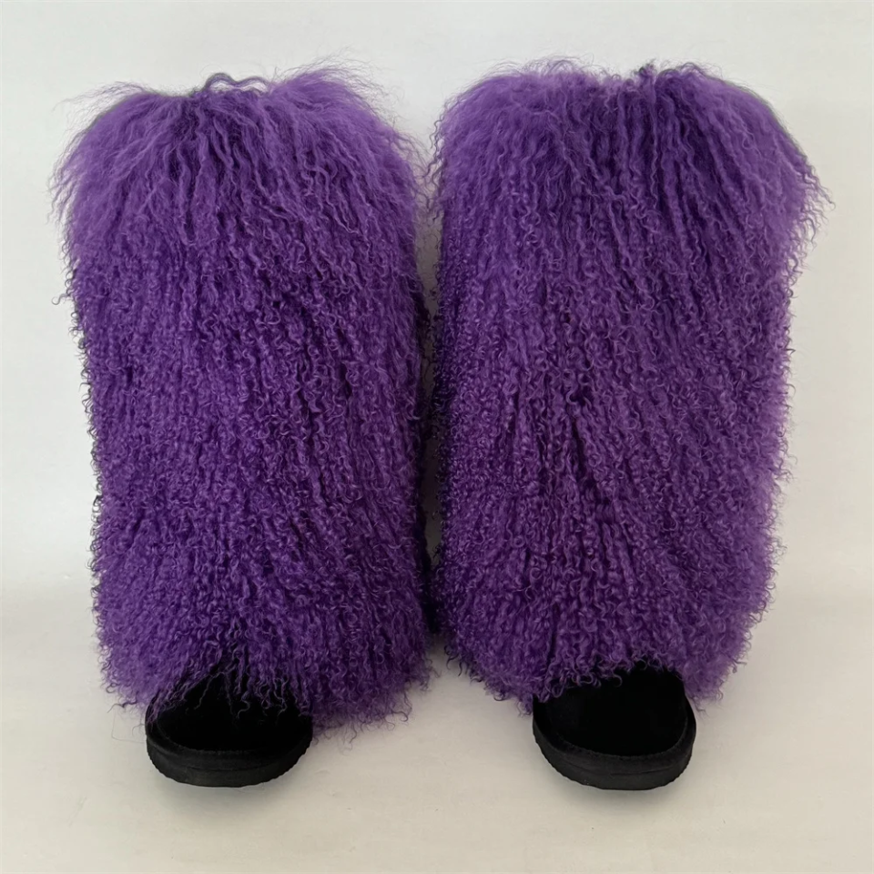 Mongolian Fur Leg Warmers – Custom Faux or Natural Fur Boot Covers for Winter Style