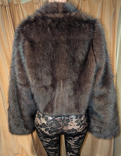 Cropped Faux Big Sleeve Fur Mink Coat Jacket- By Prima DND