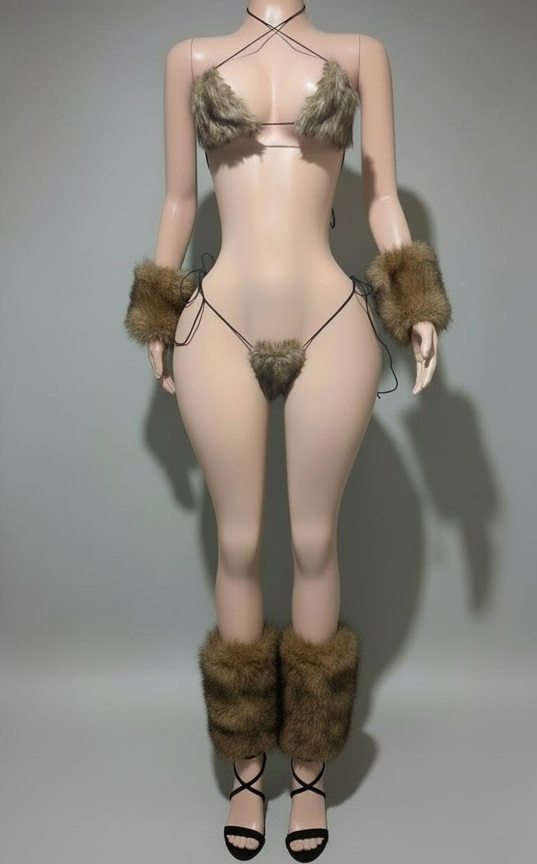 Faux Fur Winter Bikini (Ready to Ship)- By Prima DND