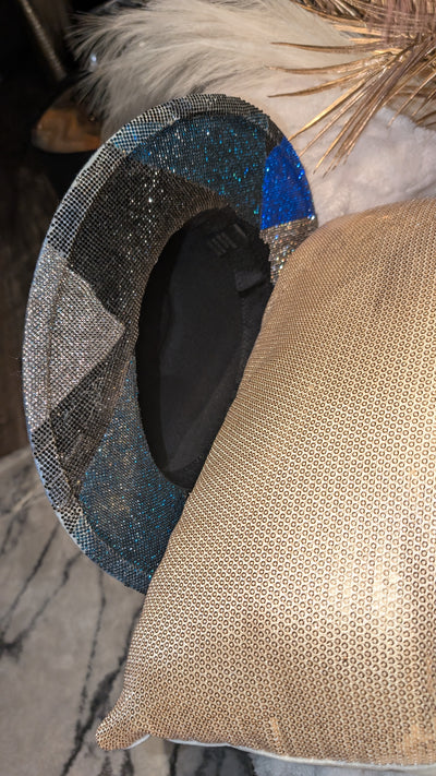 Custom Denim Print Rhinestone Western Cowboy Hat 3(Ready to Ship)