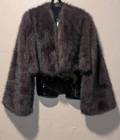 Cropped Faux Big Sleeve Fur Mink Coat Jacket- By Prima DND