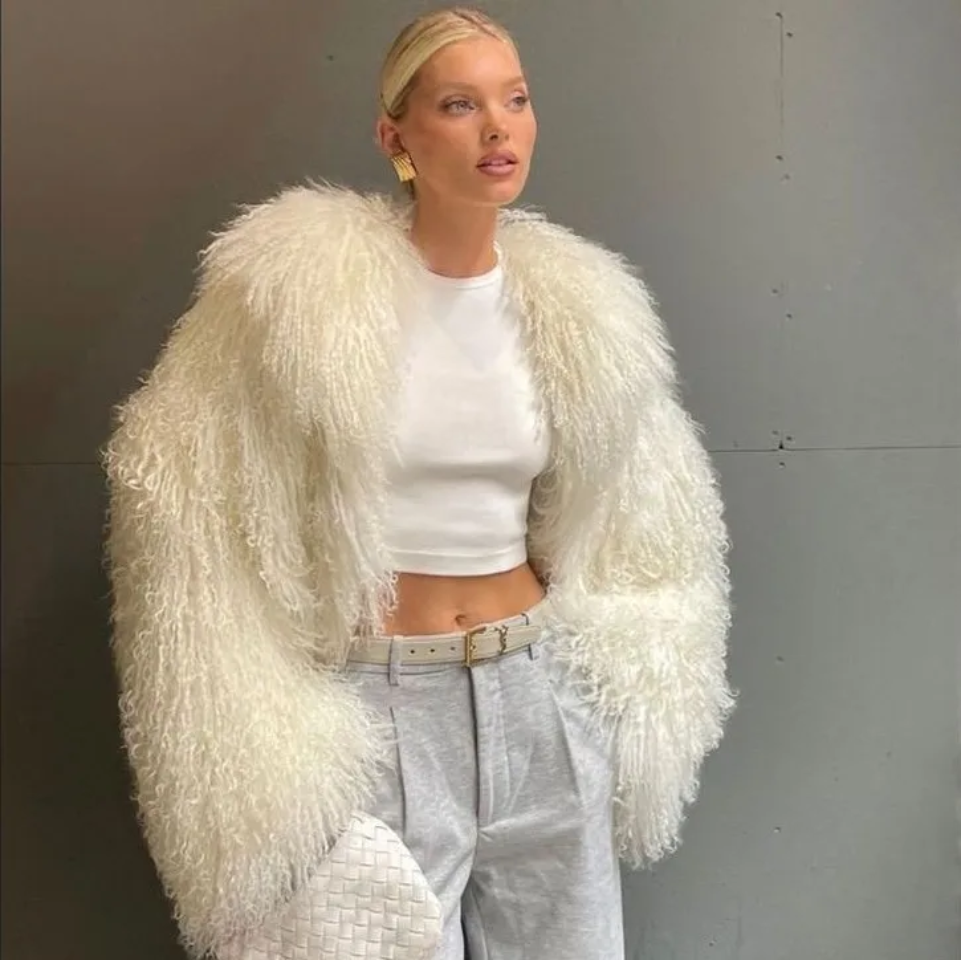 Crop or Full-Length Mongolian Fur Coat