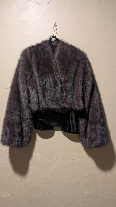 Cropped Faux Big Sleeve Fur Mink Coat Jacket- By Prima DND