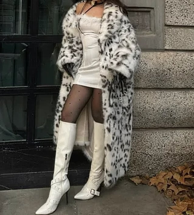Dalmatian Faux Long Fur Jacket