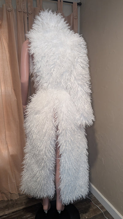 Multi Wear Full Length Side Zipper Mongolian Faux Fur Coat (Ready to Ship)