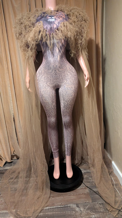 Lion Costume - Custom Lion Outfit | Iridescent Festival Costume for Club-(Ready to Ship)