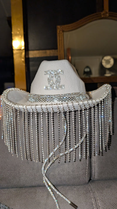 Custom Fringe Rhinestone Western Cowboy Hat (Ready to Ship)