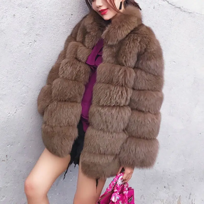 Mink Faux Fluffy Fur Hip Jacket. Regular or Luxury (Ready to Ship)