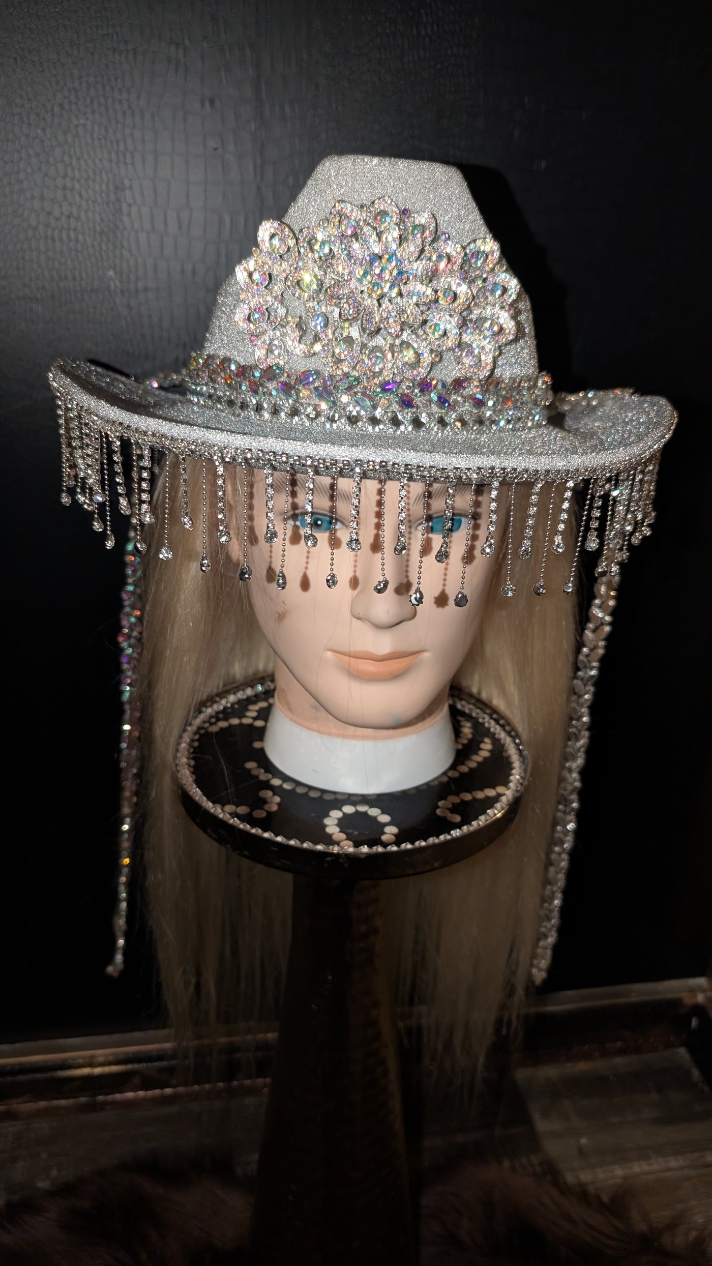 Custom Fringe Rhinestone Western Cowboy Hat (Ready to Ship) 5
