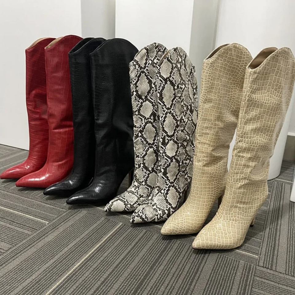 Faux Snake Thigh Boots 2
