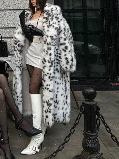 Dalmatian Faux Long Fur Jacket