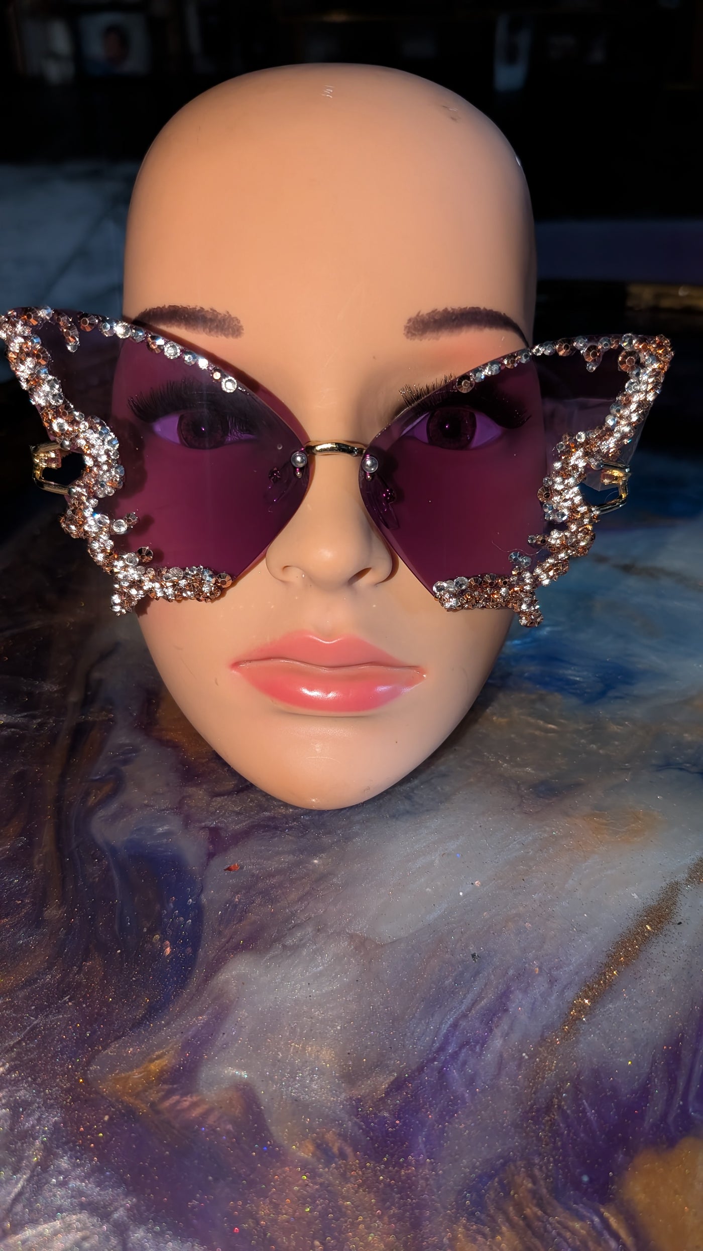 Crystal Frame Rhinestone Sun Glasses 3- Prima Dons and Donnas