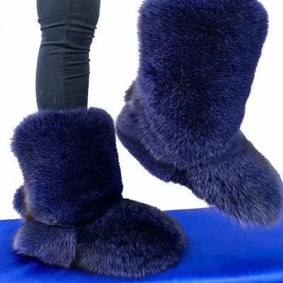 Fox Fur Boots – Winter Flat Boots